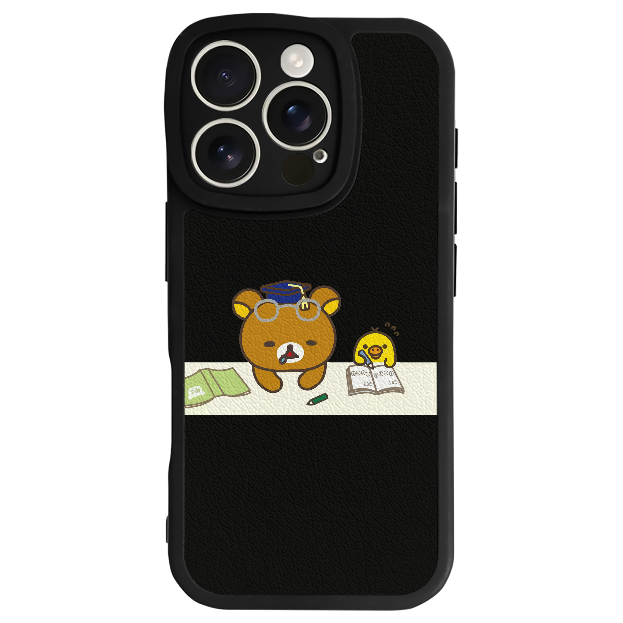 （画像用） リラックマ リラックマ キイロイトリ Rilakkuma Korilakkuma Kiiroitori 【iPhone 16シリーズ対応】シリコンスマホケース（レザー調） 材質：シリコン